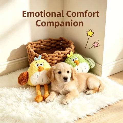Squeaky Plush Long-Legged Bird Dog Toy Cute Pet Companion Toy Durable Chewing Interactive Toy For Puppies Small & Medium Dogs