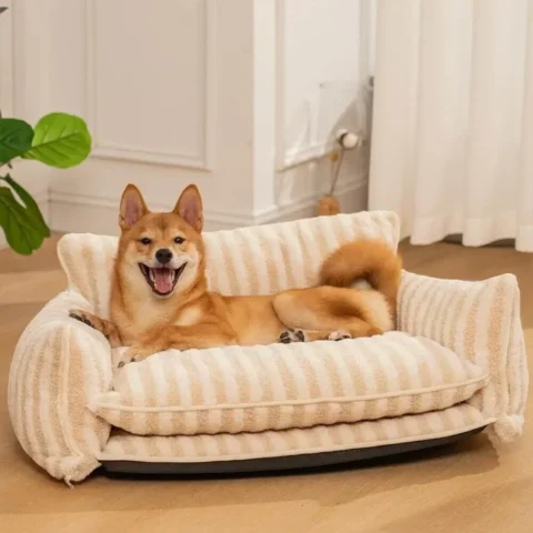 Dog Cat Bed Pet Couch Beds Plush Soft Warming Machine Washable Puppy Bed with Non-Slip Bottom for Cats and Small Medium Dogs