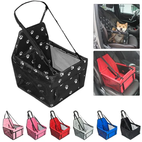Pet Dog Car Seat with Storage Pockets Universal Pet Seat Cover for Small Medium Dogs Non-Slip Portable Travel Mat  Safety Bag