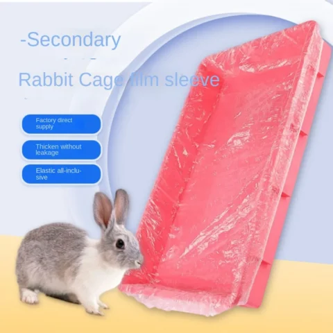 10pcs Rectangular Disposable Rabbit Cage Tray Mat Elastic Thick Film Cover Transparent Pet Tray Cover for Dog Cat