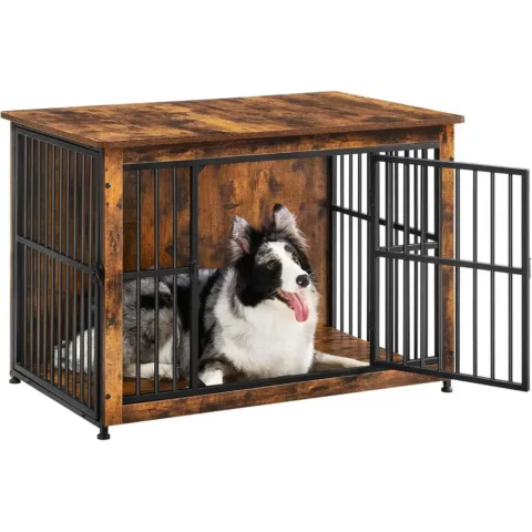38.6" Dog Crate urniture, Heavy-Duty Dog Cage Side End Table, XL Pet Wood Kennel or Large and Medium Dogs up to 70 lb with En