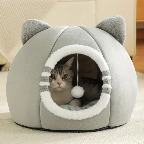 Deep Sleeping Cat Bed Cave Nest With Soft Mat Bed For Cats Pet Products  Bag Sofa Pet  House Dog Basket Tent Bearded  Cama Pa