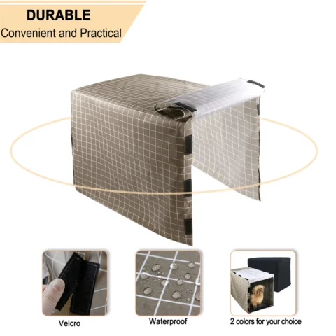 Dog Cage Cover Dog Crate Cover 210D Oxford Fabric Wind Water Proof Portable Pet Kennel Cover for Privacy  Kennel Cover