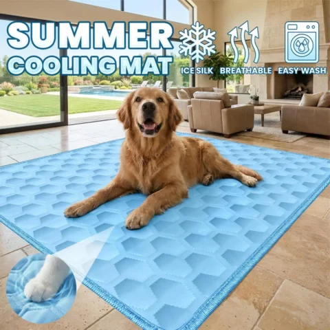 Summer Pet Ice Pad Cool Sleeping Mat Breathable Ice Silk Washable Pet Bed Durable Dog Cat Cushion Pet Supplies for Home Outdo
