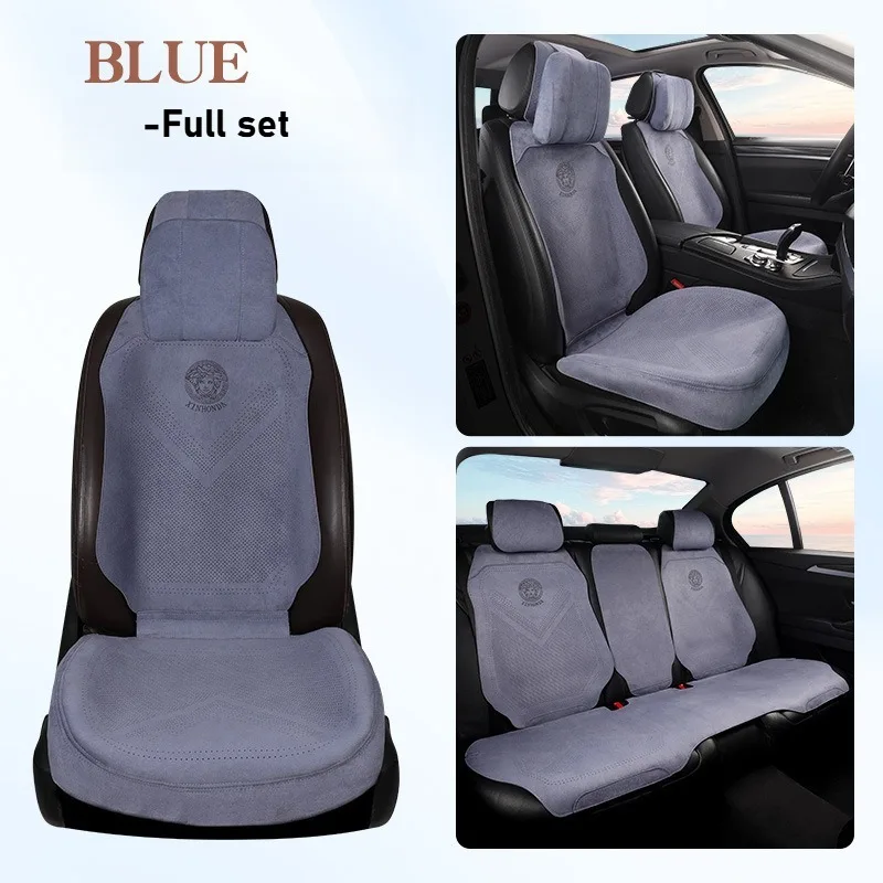 Light Luxury Suede Leather Car Seat Covers Universal Non Slip Car Seat Protectors Full Set Interior Accessories Car Seat Cushion - Image 18