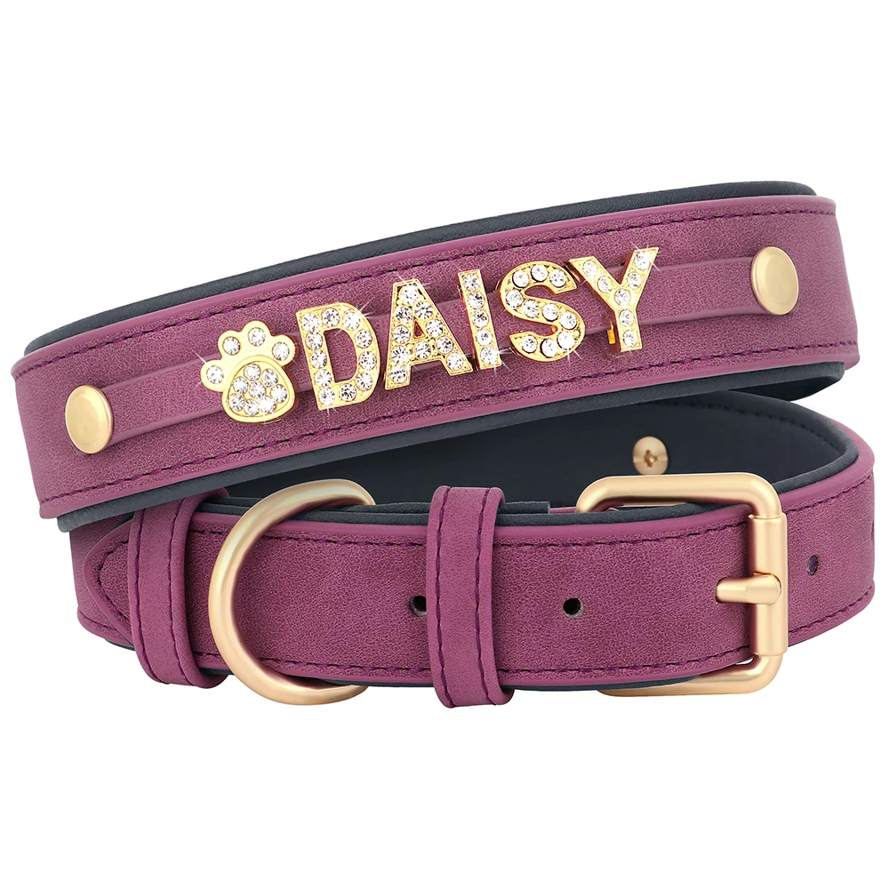Customized Leather Dog Collar DIY Personalized Small Medium Dogs Chihuahua Pitbull Necklace Free Name Charms Pet Accessories - Image 9