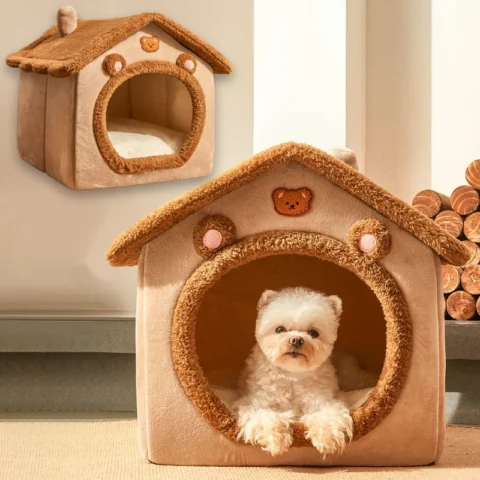 Foldable Pet House Removable Washable Cat House Puppy Cave Sofa Four Seasons General Can Pet Supplies for Small Medium Large 
