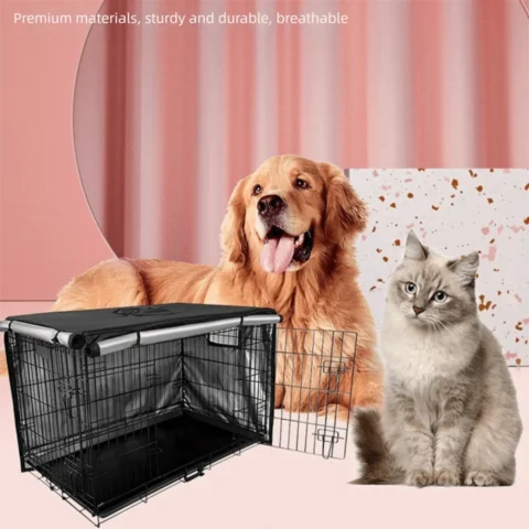 Waterproof Dog Cage Cover Oxford Cloth Thickened Warm Pet Kennel Cover Durable Foldable Wire Crate Sun Covers Outdoor