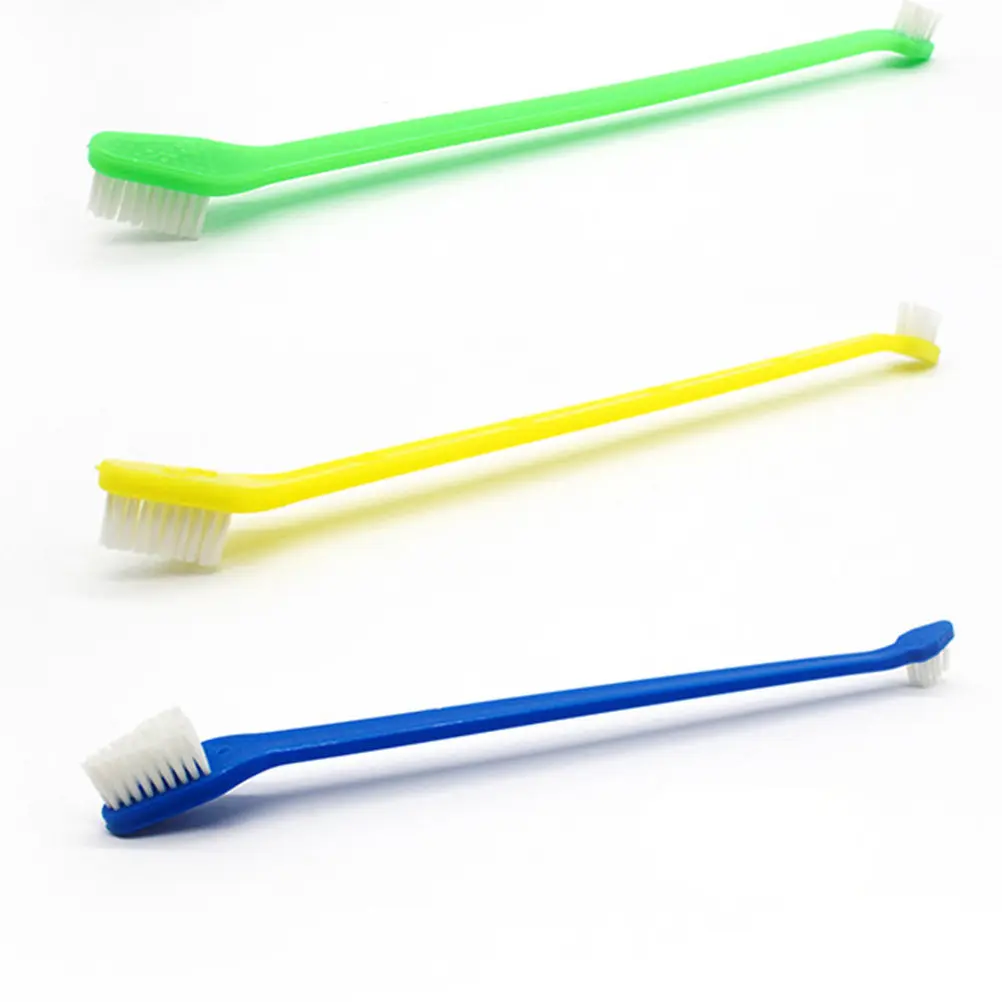 2Pcs Dog Toothbrush Dual Head Small Large Brush Heads for Cats Dogs Soft Tapered Bristles Safe Oral Hygiene Pet Toothbrush