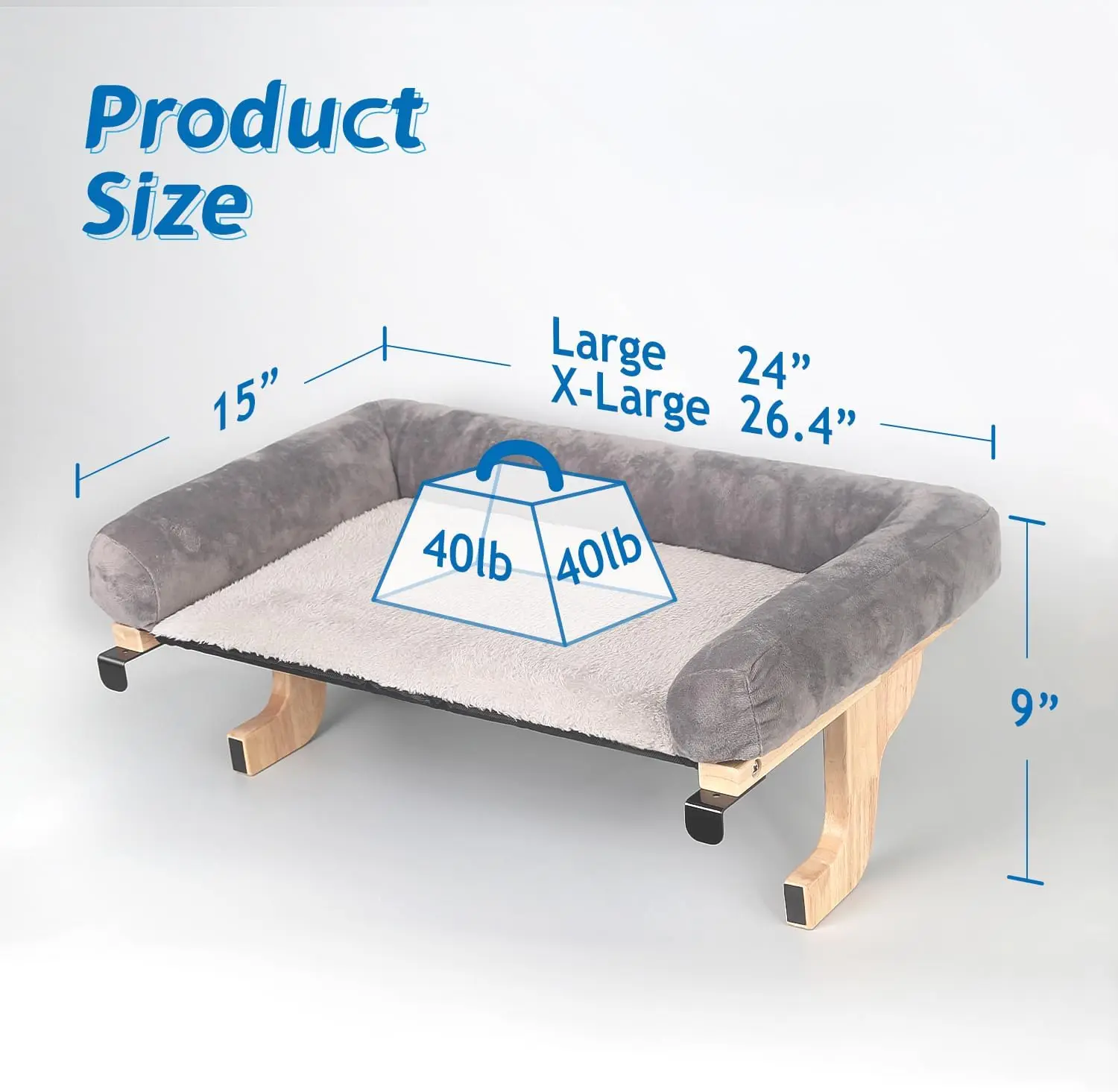Cat Perch for Window Sill with Bolster - Orthopedic Hammock Design with Premium Hardwood & Robust Metal Frame - Cat Window Se