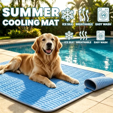 1PC Pet Cooling Pad Ceiling Washable and Anti Slip Bottom Large Dog Cooling Bed and Cat Ice Pad Cooling Pad for Pets