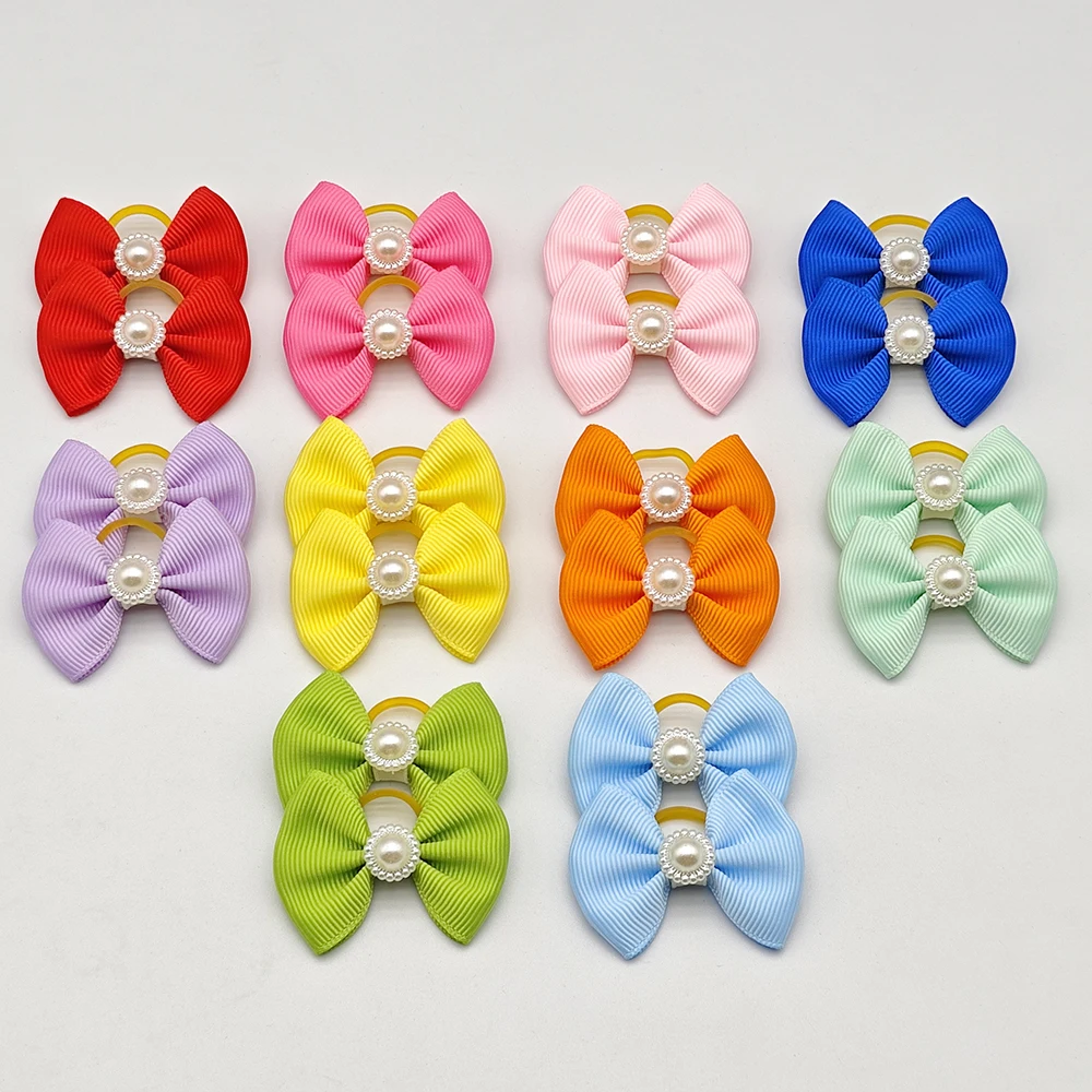 10pcs Hair Bows For Dog Pet Grooming Accessories Puppy Hair Clips With Elastic Rubber Band Yorkshire Terrier Hair Accessories - Image 10