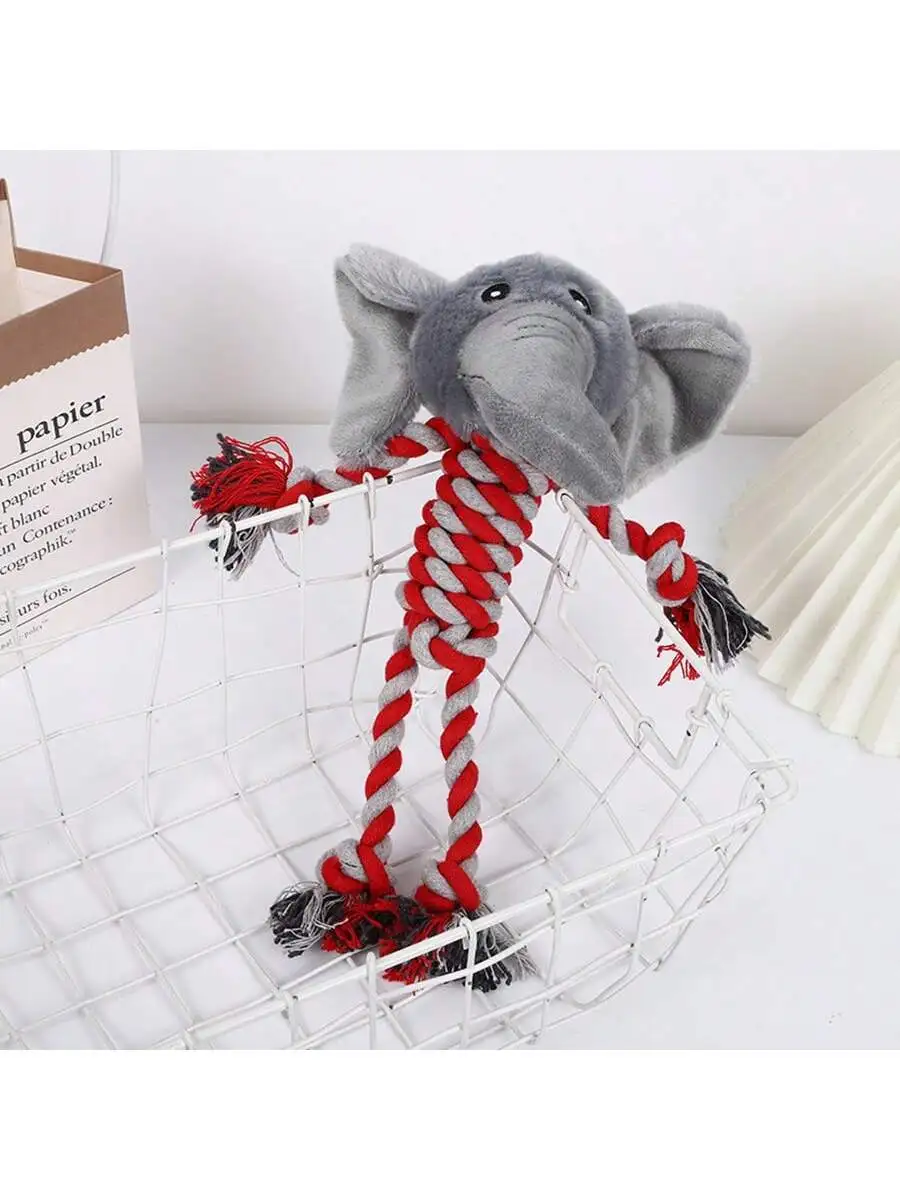 A Cotton Rope Pet Plush Toy, Durable and Bite-Resistant, Cartoon Animal-Shaped Dog Toy for Self-Entertainment and Boredom Relief, for Pets Only - Image 5