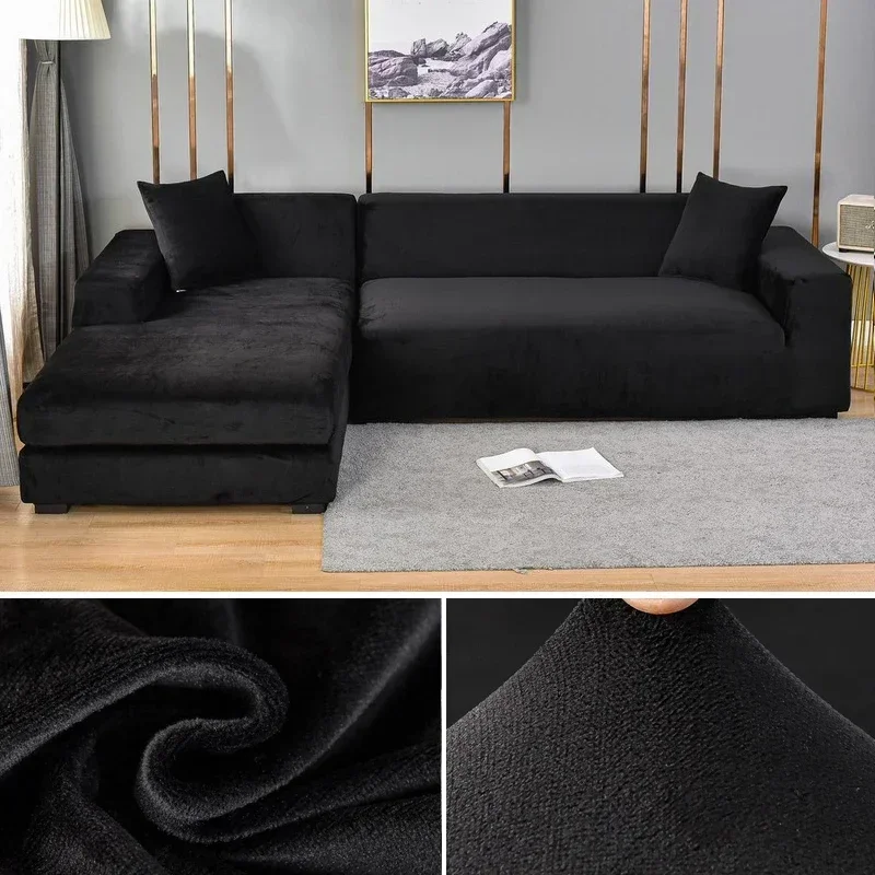 Velvet Sofa Cover Thick Elastic 1/2/3/4 Seater Sofa for Living Room Velvet Plush L Shaped Corner Sofa Cover Couch Cover - Image 19