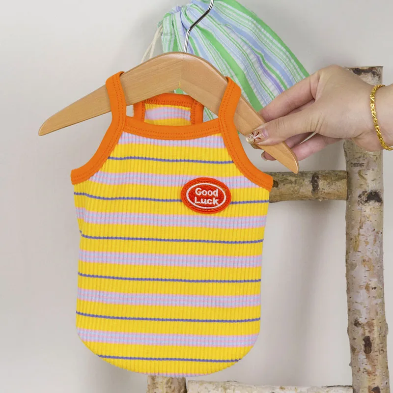 Dog Clothes Summer Strips Sleeveless Hoodie Vest For Small Dogs Chihuahua Poodle Puppy T-Shirt Boy Girl Sweatshirt Vests For Dog - Image 8