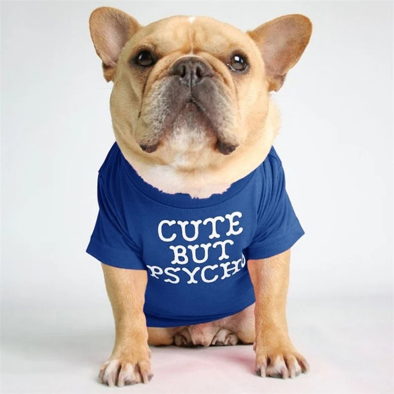 Spring Summer Pet Dog Clothes Round Neck T-shirt for Small Dogs French Bulldog Shiba Inu Puppy Pullovers Letter Print Vest - Image 12