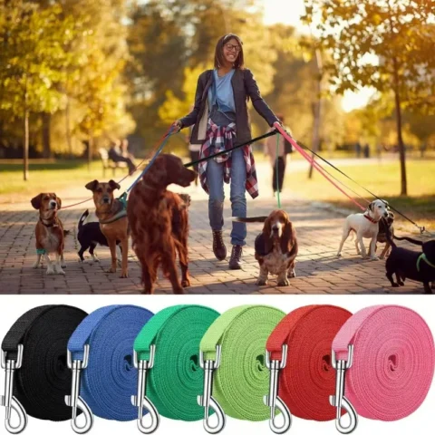 Nylon Long Dog Training Leash 1.5M-30M Traction Rope Lanyard Versatile Pet Walking Lead for Small to Large Dogs