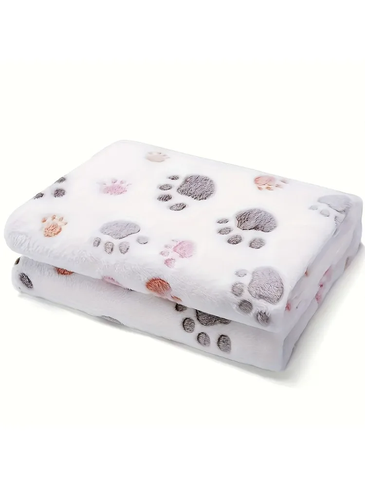 1PC Soft Flannel Fleece Cat Dog Blanket Bed Mats Paw Foot Print Warm Pet Blanket Sleeping Beds Cover Mat For Pets Supplies - Image 7