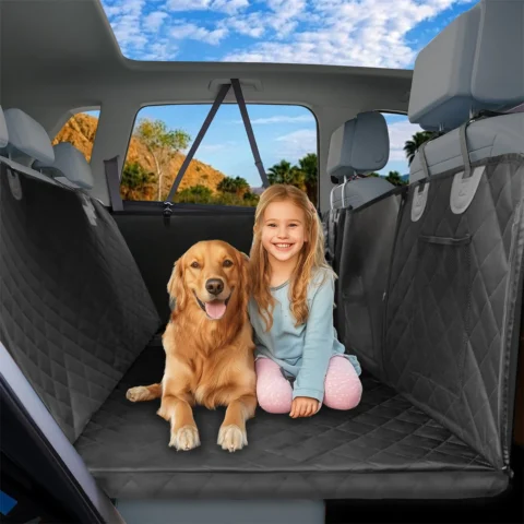 Waterproof Dog Car Seat Cover Seat Extender for Back Seat for Pet Travel Hammock in Cars Scratch-Proof