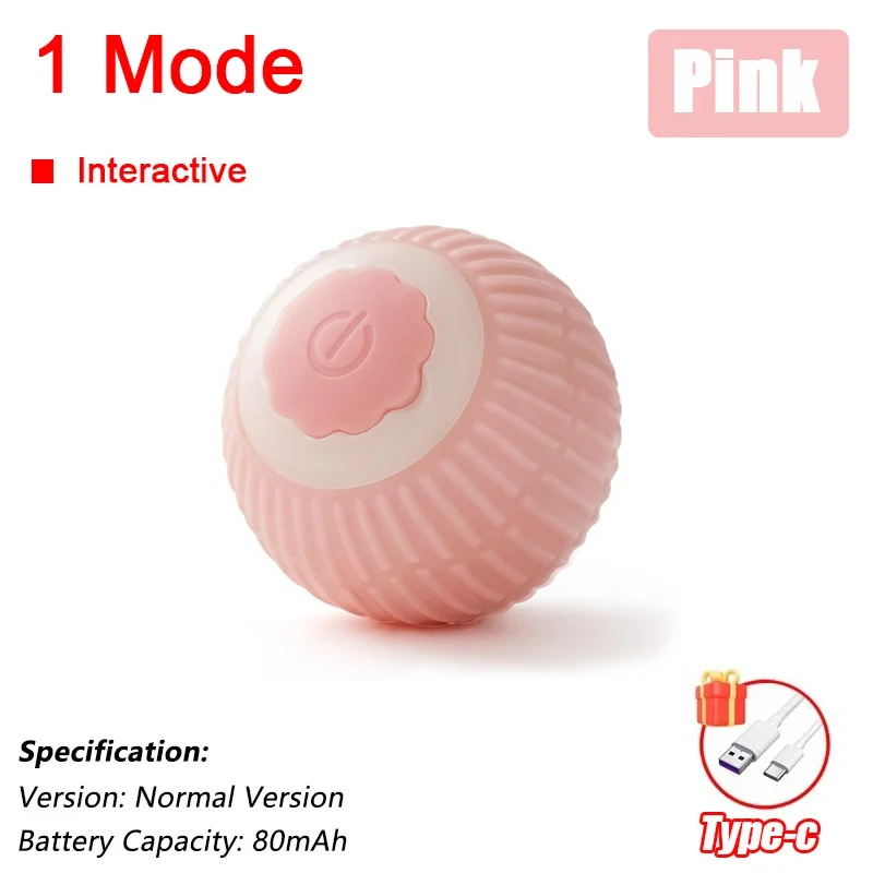 New Cat Interactive Ball Toy Automatic Rolling Ball Faux Tail Rechargeable Smart Pet Electric Toy Dog Cat Training Imitate Mouse - Image 12