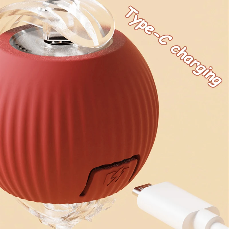 New Cat Interactive Ball Toy Automatic Rolling Ball Faux Tail Rechargeable Smart Pet Electric Toy Dog Cat Training Imitate Mo