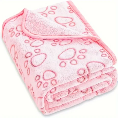 1PC Soft Flannel Fleece Cat Dog Blanket Bed Mats Paw Foot Print Warm Pet Blanket Sleeping Beds Cover Mat For Pets Supplies