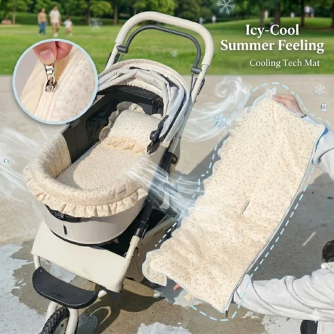 Double-sided Pet Dog Stroller Cushion | Cool Feeling Fabric Cushions For Puppy Stroller | Summer Stroller Basket Cover,Washa