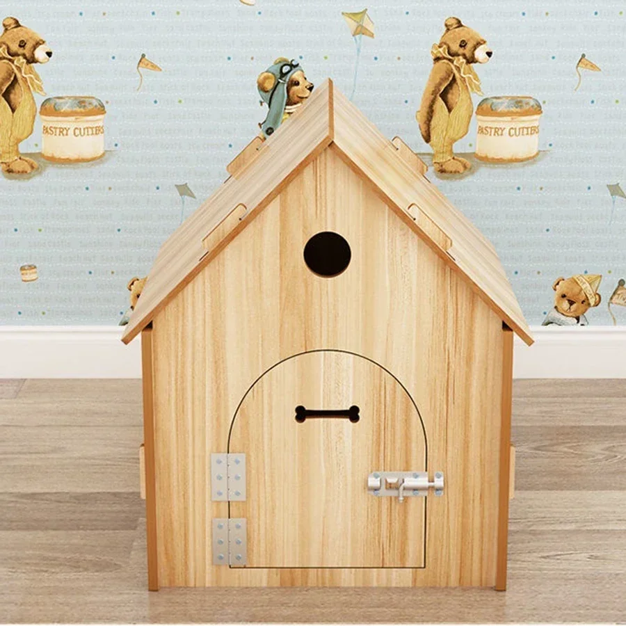 Top Cover Dog House Put Outside Easy Installed Winter Gate Door Window External Entrance Nest Craft Lit Chien Home Pets Produ