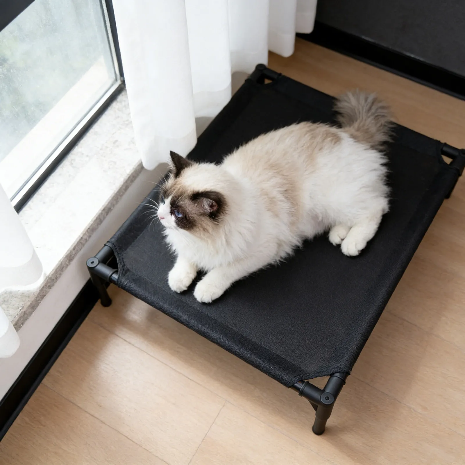 Washable Raised Dog Bed Cover 28x24 Inch Detachable Breathable Mesh Fabric for Elevated Cot Odor Control Easy Clean Year Roun