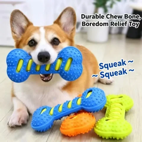 G36 Pet Dog Chew Toys Rubber Bone Toy Bite Resistant Puppy Interactive Stick Puppy Chewing Toy Squeaky Interactive Dog Toys