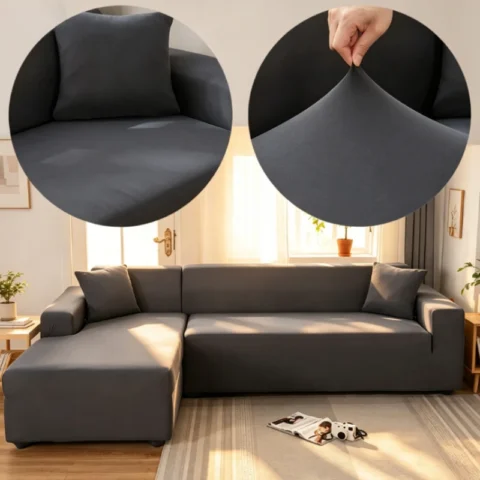 Solid Color Sofa Covers Living Room Elastic Relax Chair L Shape 1/2/3 Seater Slipcover Couch Slip Furniture Sofa Cushion Cove