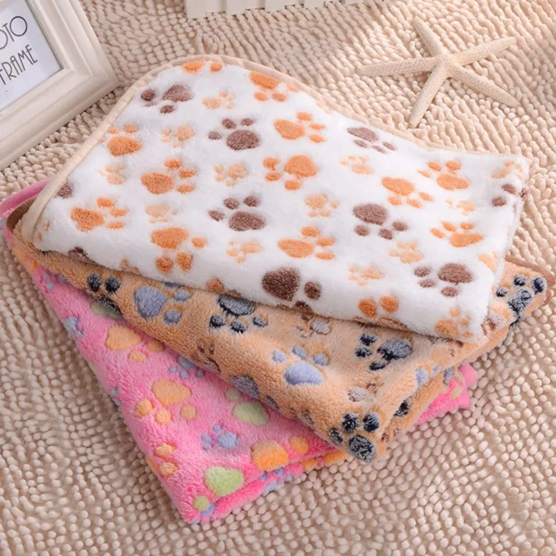 Cute Warm Pet Bed Mat Cover Towel 3 Sizes Handcrafted Cat Dog Fleece Soft Blanket for Small Medium Large Dogs Puppy Pet Suppl
