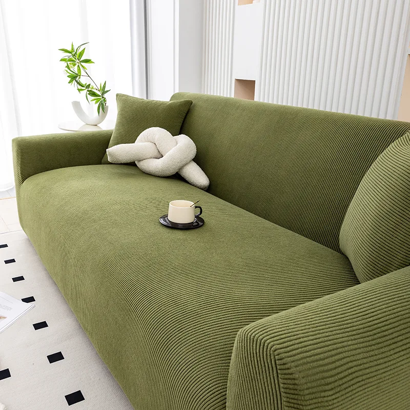 Corduroy Sofa Cover 1-2-3-4 Seater, Non-Slip Elastic Full Wrap Couch Protector for Living Room, Thick Slipcover Machine Washable - Image 9