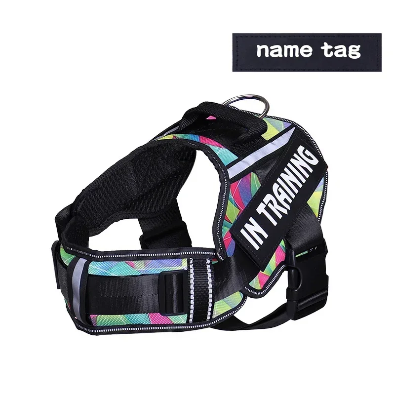 KOMMILIFE Adjustable Nylon Dog Harness Personalized Harness For Dogs Reflective Breathable Neck Guard Dog Harness Vest No Pull - Image 9