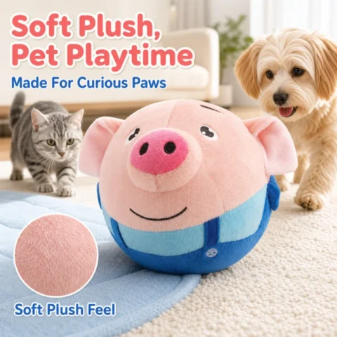 Pet Electronic Toy Cat Ball Pet Bouncing Jump Ball Music Vibration Bite Puppy Ball Interactive Dog Chewing Moving PlushDoll T