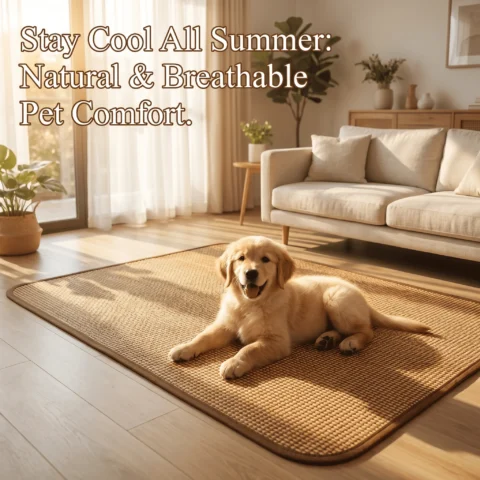 Pet Dog Cat Cooling Mat Summer Bamboo Rattan Sleeping Pad for Guinea Pig Hamster Rabbit  dog beds for small dogs dog bed