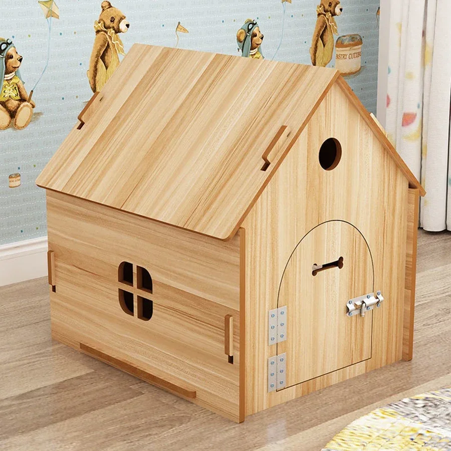 Top Cover Dog House Put Outside Easy Installed Winter Gate Door Window External Entrance Nest Craft Lit Chien Home Pets Produ