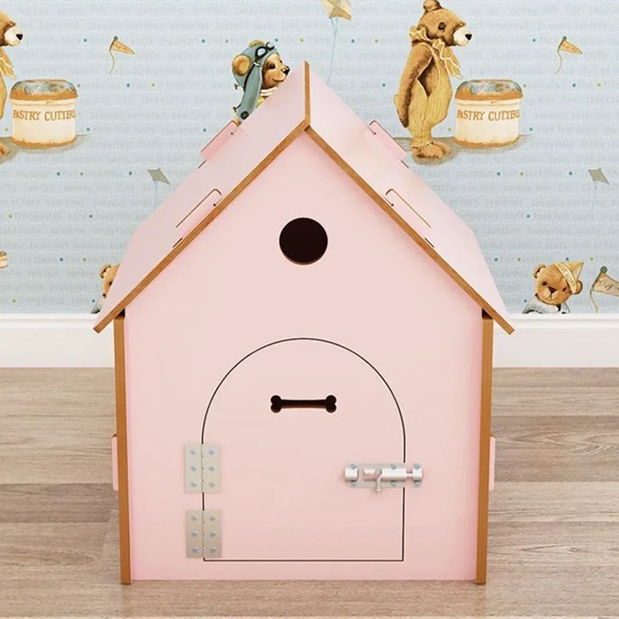 Top Cover Dog House Put Outside Easy Installed Winter Gate Door Window External Entrance Nest Craft Lit Chien Home Pets Produ