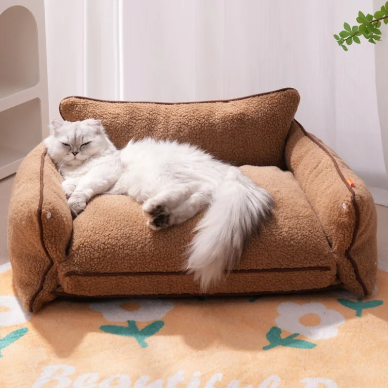 Pet Sofa for Dogs Cats Winter Warm Cat Bed Nest Dog Sleeping Mat Removable Washable Pet Supplies All-season Universal Kennels