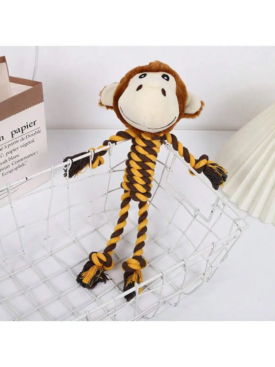 A Cotton Rope Pet Plush Toy, Durable and Bite-Resistant, Cartoon Animal-Shaped Dog Toy for Self-Entertainment and Boredom Relief, for Pets Only - Image 7
