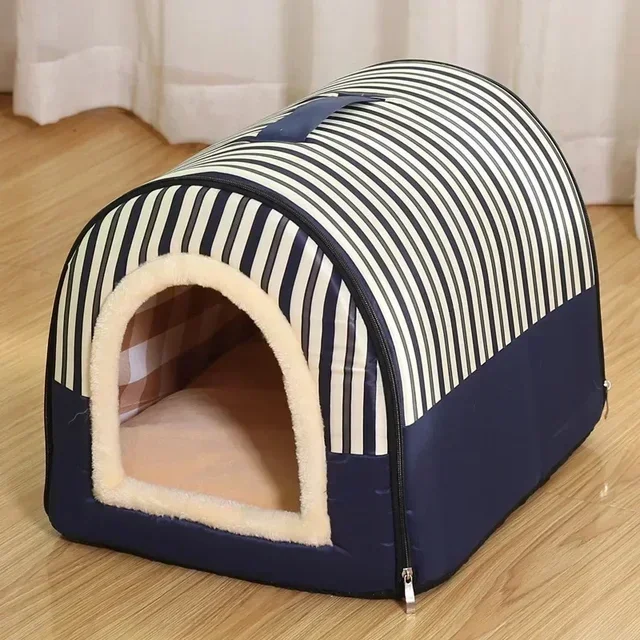 Foldable All Season Pet Kennel Portable Semi Enclosed Nest Warm Sleeping Accessory for Small Medium Dog Cat Autumn Indoor Rest - Image 10