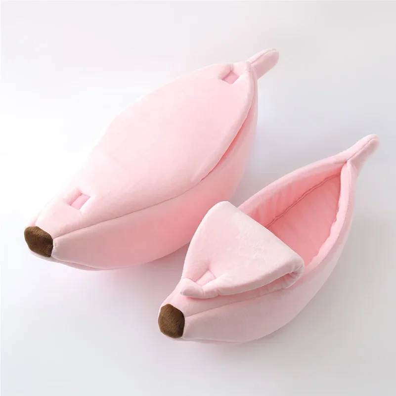 Banana Shaped Deep Sleep Pet Nest Warm Winter Cat Bed Indoor Soft Small Dog Cat Sleeping House Furniture