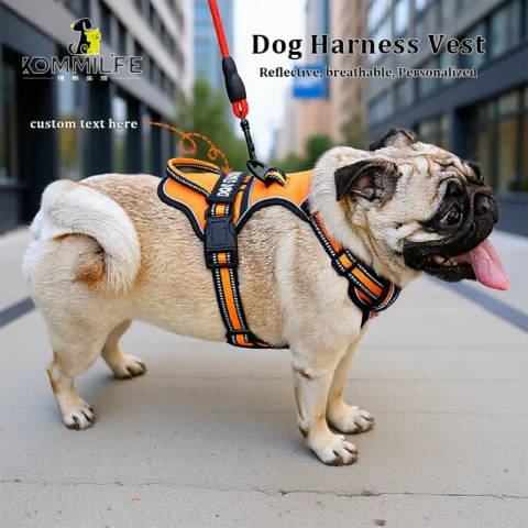 Nylon Dog Harness Vest Reflective Dog Harness Personalized Breathable Adjustable Pet Harness Leash For Small Medium Large Dog
