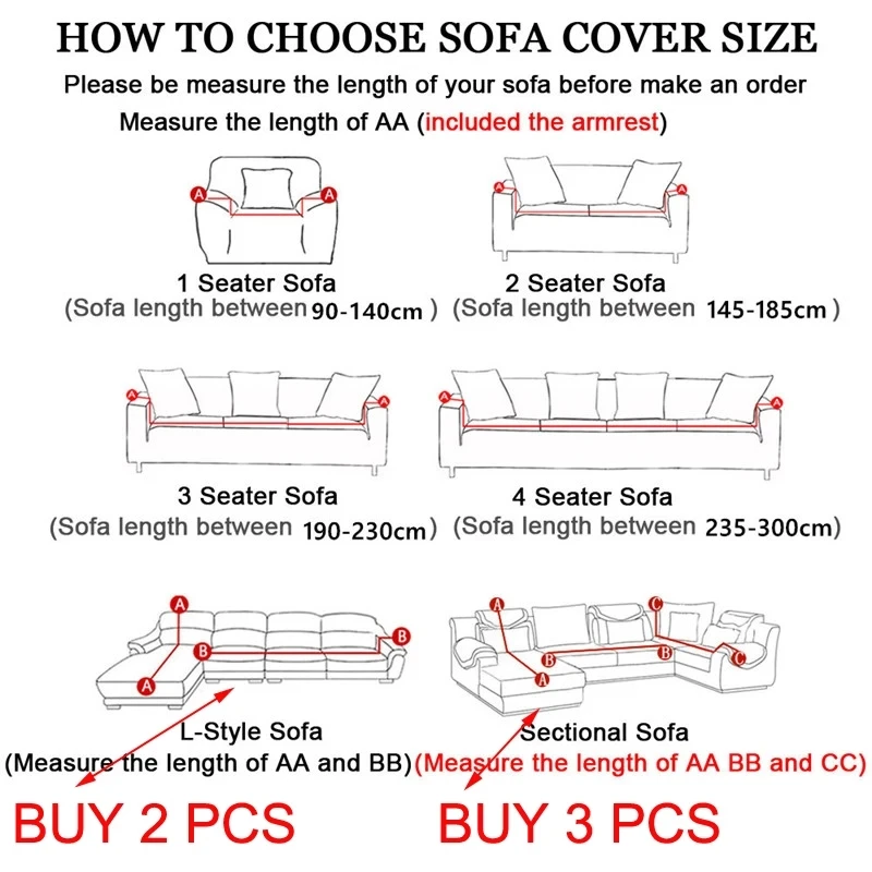 Thick Jacquard Sofa Cover for Living Room, Elastic Sofa Cover, L-Shaped Corner, 1, 2, 3, 4 Seater
