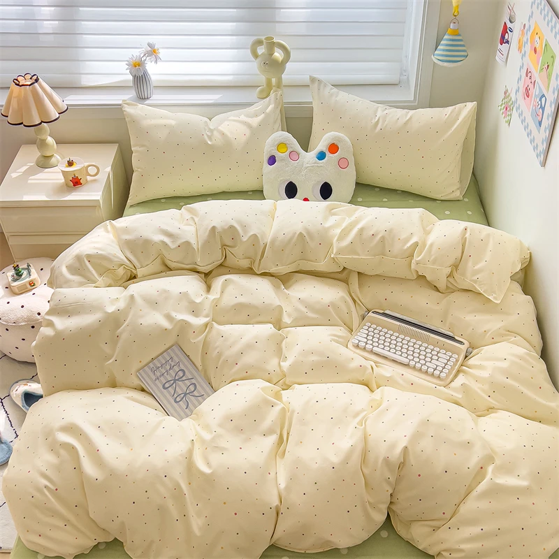 New Cute Stars Printed Bedding Set 4/3/1 Pcs Skin-friedly Breathable Duvet Covers Comfortable Durable Single Double Quilt Cover - Image 26
