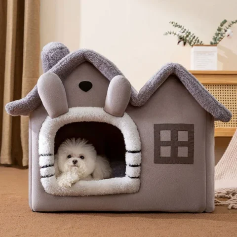 Foldable Dog House Kennel Bed Mat For Small Medium Dogs Cats Winter Warm Cat Bed Nest Pet Products Basket Pets Puppy Cave Sof