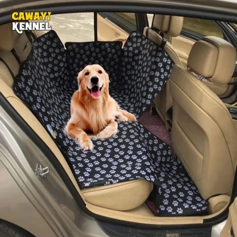CAWAYI KENNEL Dog Carriers Waterproof Rear Back Pet Dog Car Seat Cover Mats Hammock Protector with Safety Belt Transportin Pe