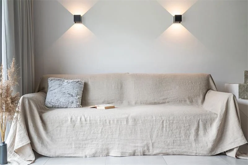 French Pure Linen 100% Fabric Pure Color Sofa Cover Cloth Sofa Towel Suitable for All Seasons Love Seat Couch Cover Summer Ne