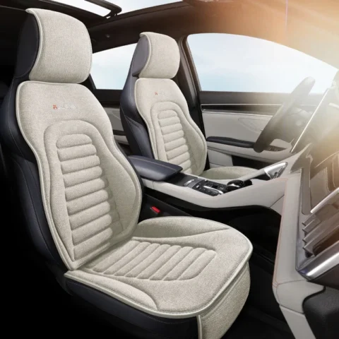 Flax Universal Car Seat Covers Four Season Breathable Car Seat Protector Pad Auto Accessories Interior Car Seat Covers Full S