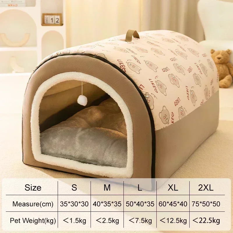 Big Dog Kennel Warm Winter Dog House Mat Detachable Washable Dogs Bed Nest Deep Sleep Tent for Medium Large Dogs House Supplies - Image 8